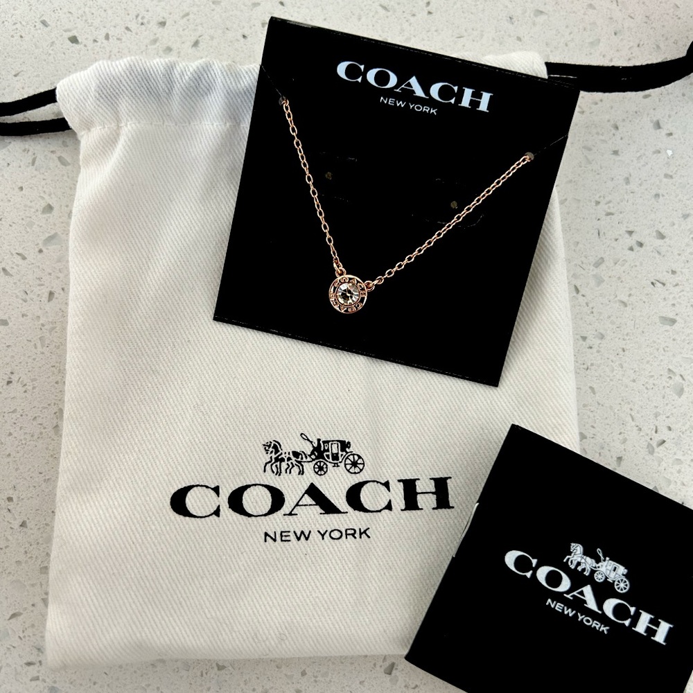 COACH Rose Gold Diamond Necklace